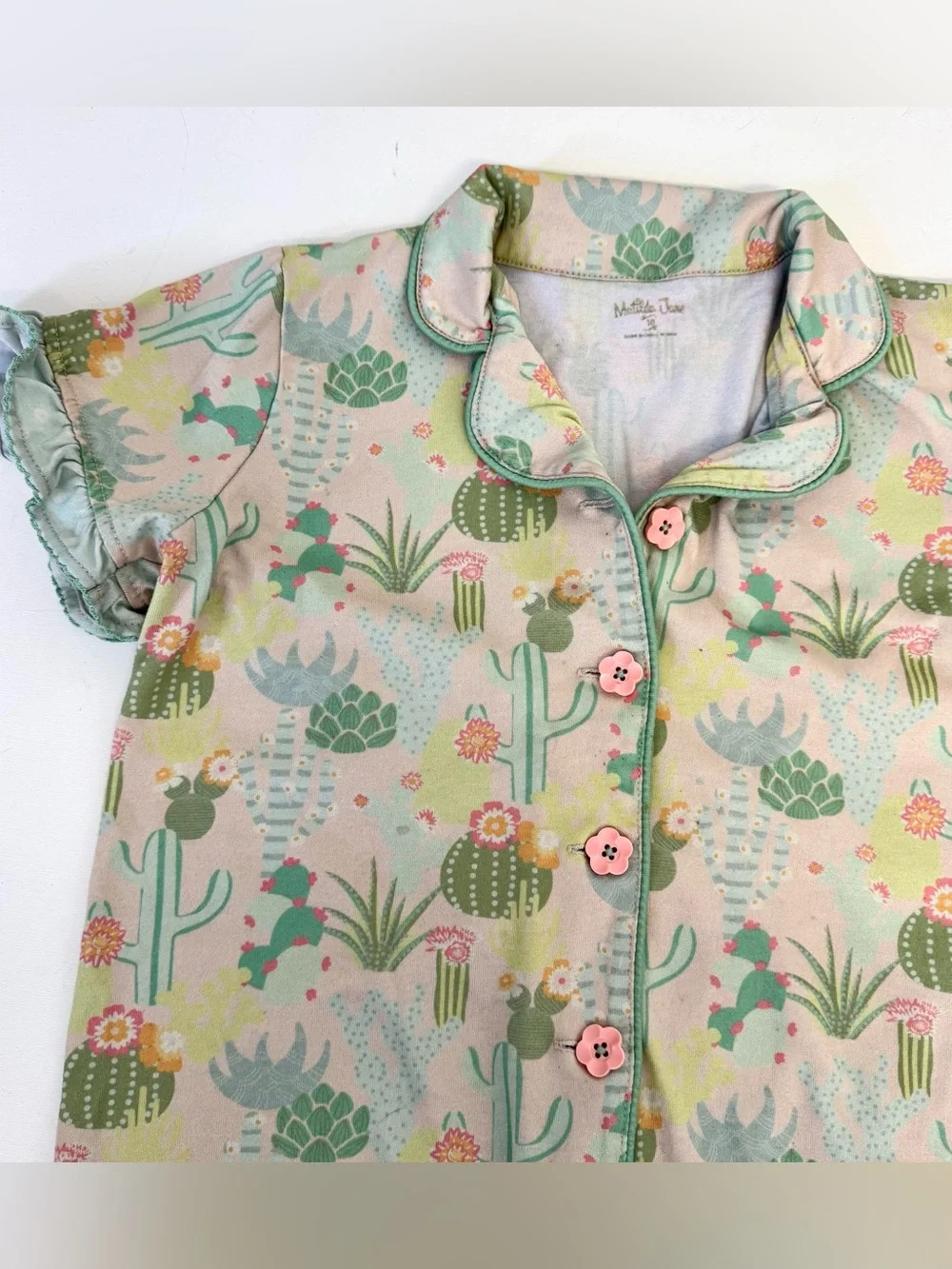 Girls Matilda Jane Dream Chasers Sleeping Cactus PJ Top Size 10 No Shorts